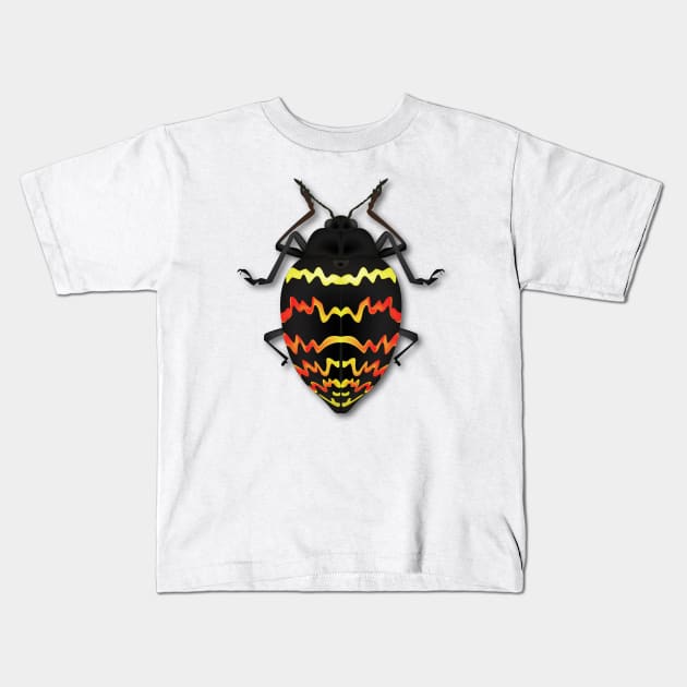 Zigzag Beetle Kids T-Shirt by 397House